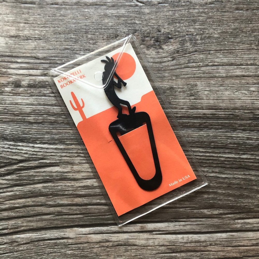 NEW Vintage Kokopelli Black Metal  1994 4" Bookmark
